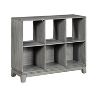 Thiem Cubby Bookcase, 6 Cube Style Shelves, Rustic Gray Veneer 40 Inch -BM335960
