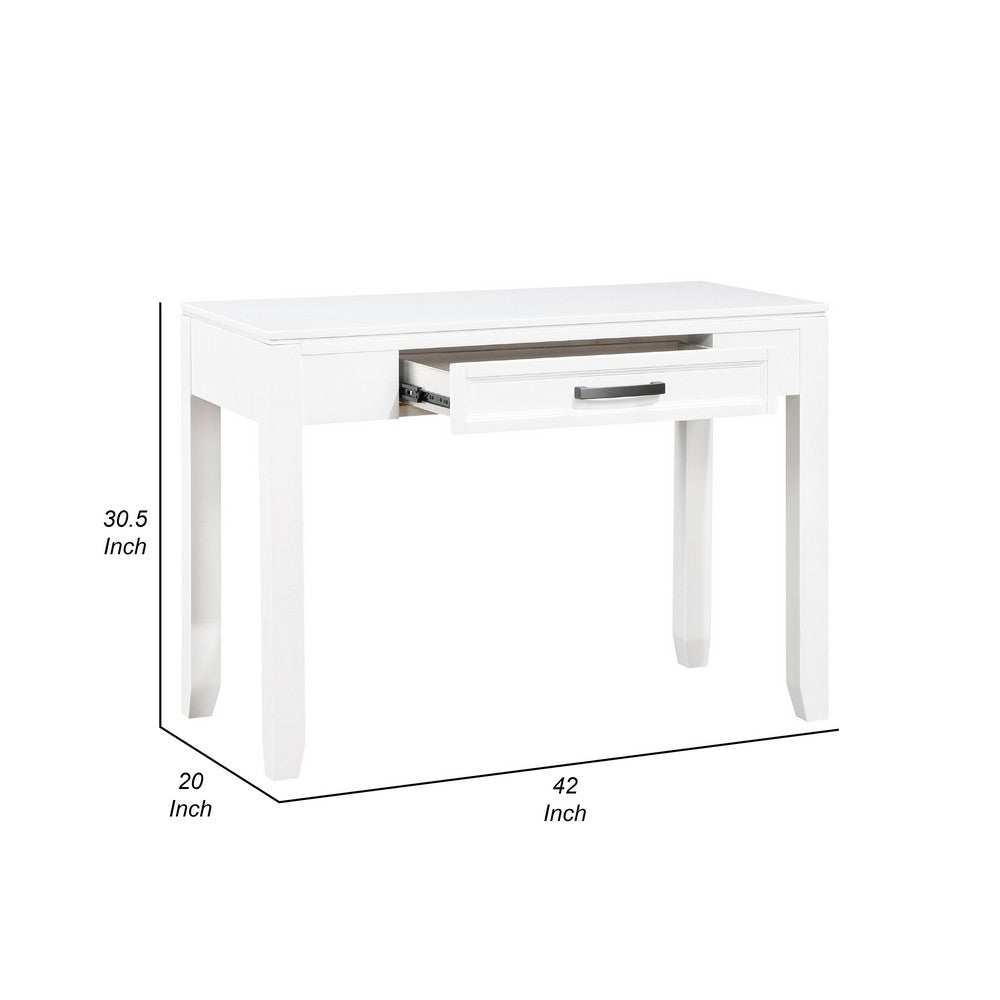 Thiem Writing Laptop Desk, 1 Drawer, White Veneer, 42 Inch -BM335961