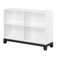 Thiem Bookcase, 4 Cube Shelves, White, Black Veneer, 43 Inch -BM335962