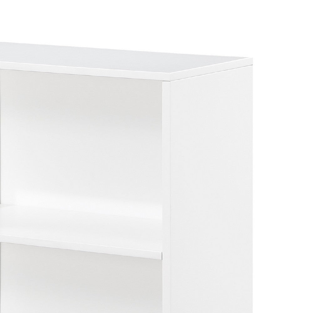 Thiem Bookcase, 4 Cube Shelves, White, Black Veneer, 43 Inch -BM335962