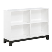 Thiem Bookcase, 4 Cube Shelves, White, Black Veneer, 43 Inch -BM335962
