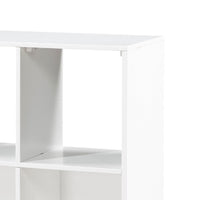 Thiem Bookcase, 6 Cubby Style Shelves, White, Black Veneer, 40 Inch -BM335963