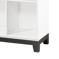 Thiem Bookcase, 6 Cubby Style Shelves, White, Black Veneer, 40 Inch -BM335963
