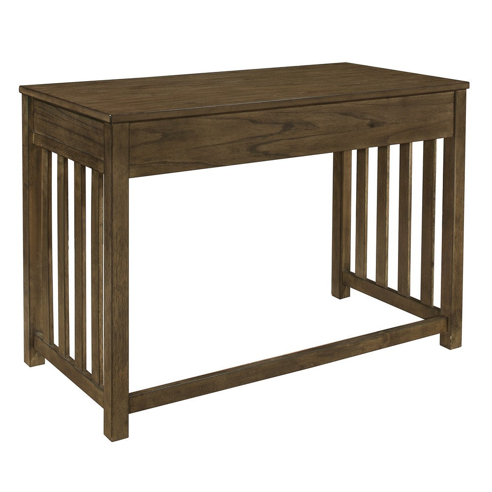 Belinda Writing Computer Desk, 2 Drawers, Rustic Brown Veneer, 44 Inch -BM335964