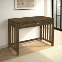 Belinda Writing Computer Desk, 2 Drawers, Rustic Brown Veneer, 44 Inch -BM335964