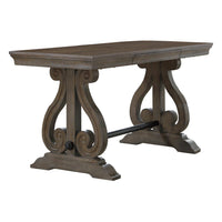 Luon Writing Desk, Traditional Classy Dark Oak Brown Veneer,  60 Inch -BM335969