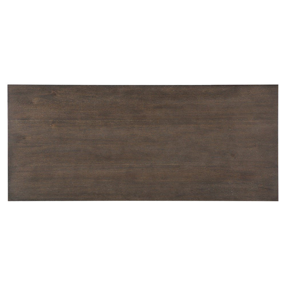 Luon Writing Desk, Traditional Classy Dark Oak Brown Veneer,  60 Inch -BM335969
