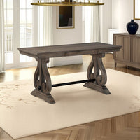 Luon Writing Desk, Traditional Classy Dark Oak Brown Veneer,  60 Inch -BM335969