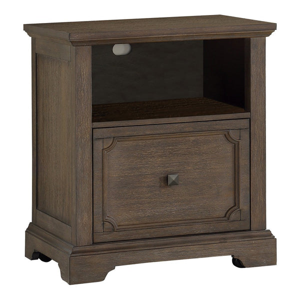 Luon File Cabinet, 1 Drawer, Dark Oak Brown Veneer, 24 Inch -BM335970