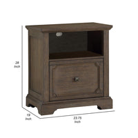 Luon File Cabinet, 1 Drawer, Dark Oak Brown Veneer, 24 Inch -BM335970