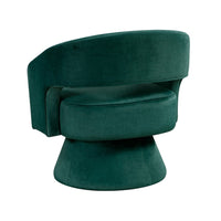 Lessa Swivel Accent Chair, Emrald Green, Round Base, Soft Foam Cushion -BM335972