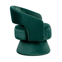 Lessa Swivel Accent Chair, Emrald Green, Round Base, Soft Foam Cushion -BM335972