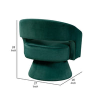 Lessa Swivel Accent Chair, Emrald Green, Round Base, Soft Foam Cushion -BM335972
