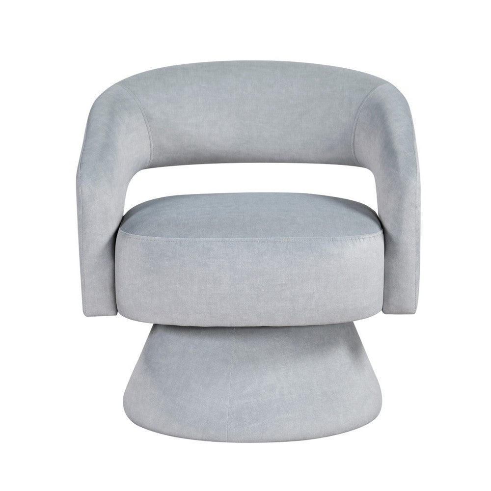 Lessa Swivel Accent Chair, Light Gray, Round Base, Soft Foam Cushion -BM335973