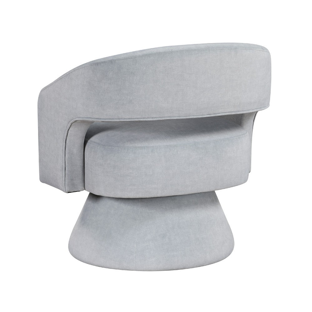Lessa Swivel Accent Chair, Light Gray, Round Base, Soft Foam Cushion -BM335973