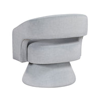 Lessa Swivel Accent Chair, Light Gray, Round Base, Soft Foam Cushion -BM335973