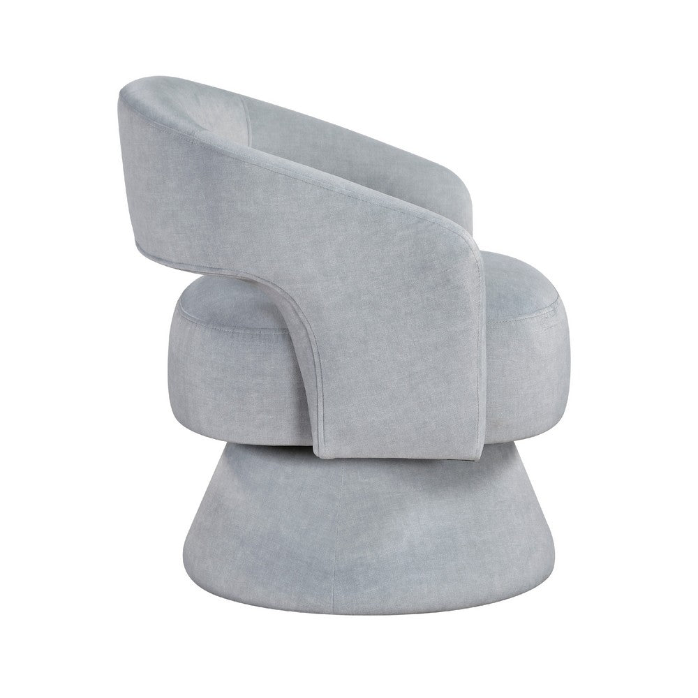 Lessa Swivel Accent Chair, Light Gray, Round Base, Soft Foam Cushion -BM335973