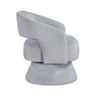 Lessa Swivel Accent Chair, Light Gray, Round Base, Soft Foam Cushion -BM335973