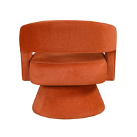 Lessa Swivel Accent Chair, Orange, Round Base, Soft Foam Cushion -BM335974