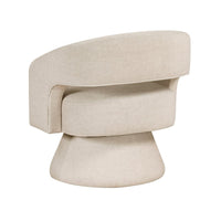 Lessa Swivel Accent Chair, Beige, Round Base, Soft Foam Cushion -BM335975