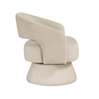 Lessa Swivel Accent Chair, Beige, Round Base, Soft Foam Cushion -BM335975