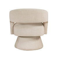 Lessa Swivel Accent Chair, Beige, Round Base, Soft Foam Cushion -BM335975
