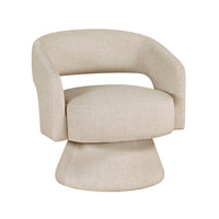 Lessa Swivel Accent Chair, Beige, Round Base, Soft Foam Cushion -BM335975