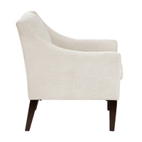 Ginna Accent Armchair, Button Tufted Beige Polyester, Brown Legs -BM335976