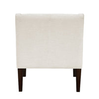 Ginna Accent Armchair, Button Tufted Beige Polyester, Brown Legs -BM335976
