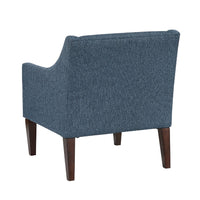Ginna Accent Armchair, Button Tufted Blue Polyester, Brown Legs -BM335977