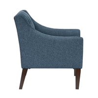 Ginna Accent Armchair, Button Tufted Blue Polyester, Brown Legs -BM335977