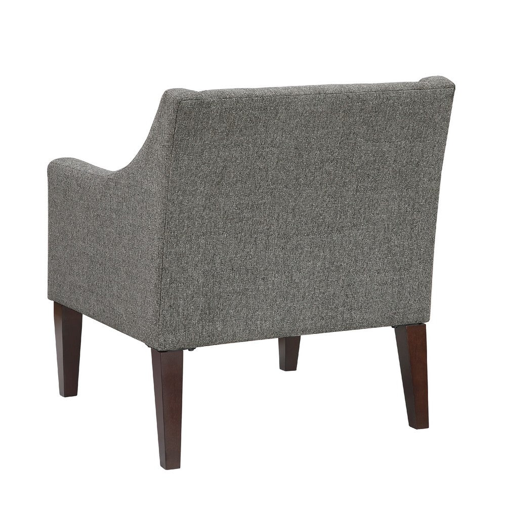 Ginna Accent Armchair, Button Tufted Dark Gray Polyester, Brown Legs -BM335978