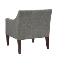Ginna Accent Armchair, Button Tufted Dark Gray Polyester, Brown Legs -BM335978