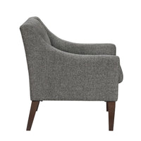 Ginna Accent Armchair, Button Tufted Dark Gray Polyester, Brown Legs -BM335978