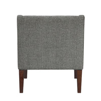 Ginna Accent Armchair, Button Tufted Dark Gray Polyester, Brown Legs -BM335978