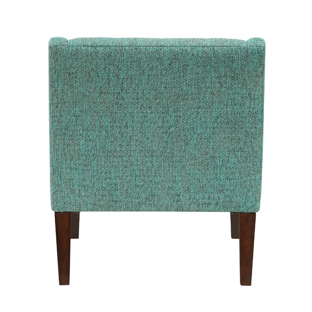 Ginna Accent Armchair, Button Tufted Sea Green Polyester, Brown Legs -BM335979
