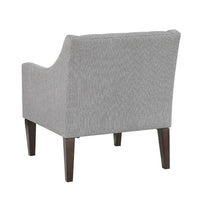 Ginna Accent Armchair, Button Tufted Light Gray Polyester, Brown Legs -BM335980