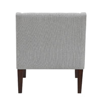 Ginna Accent Armchair, Button Tufted Light Gray Polyester, Brown Legs -BM335980