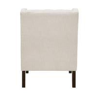 Hosanna Accent Wing Armchair, Button Tufted Beige Polyester, Brown -BM335984