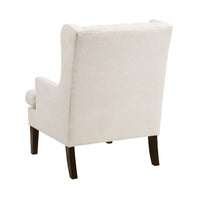Hosanna Accent Wing Armchair, Button Tufted Beige Polyester, Brown -BM335984