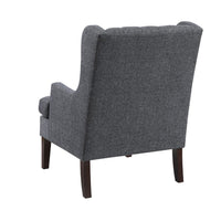 Hosanna Accent Wing Armchair, Button Tufted Charcoal Gray, Brown -BM335986