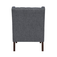 Hosanna Accent Wing Armchair, Button Tufted Charcoal Gray, Brown -BM335986