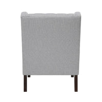 Hosanna Accent Wing Armchair, Button Tufted Light Gray Polyester -BM335987