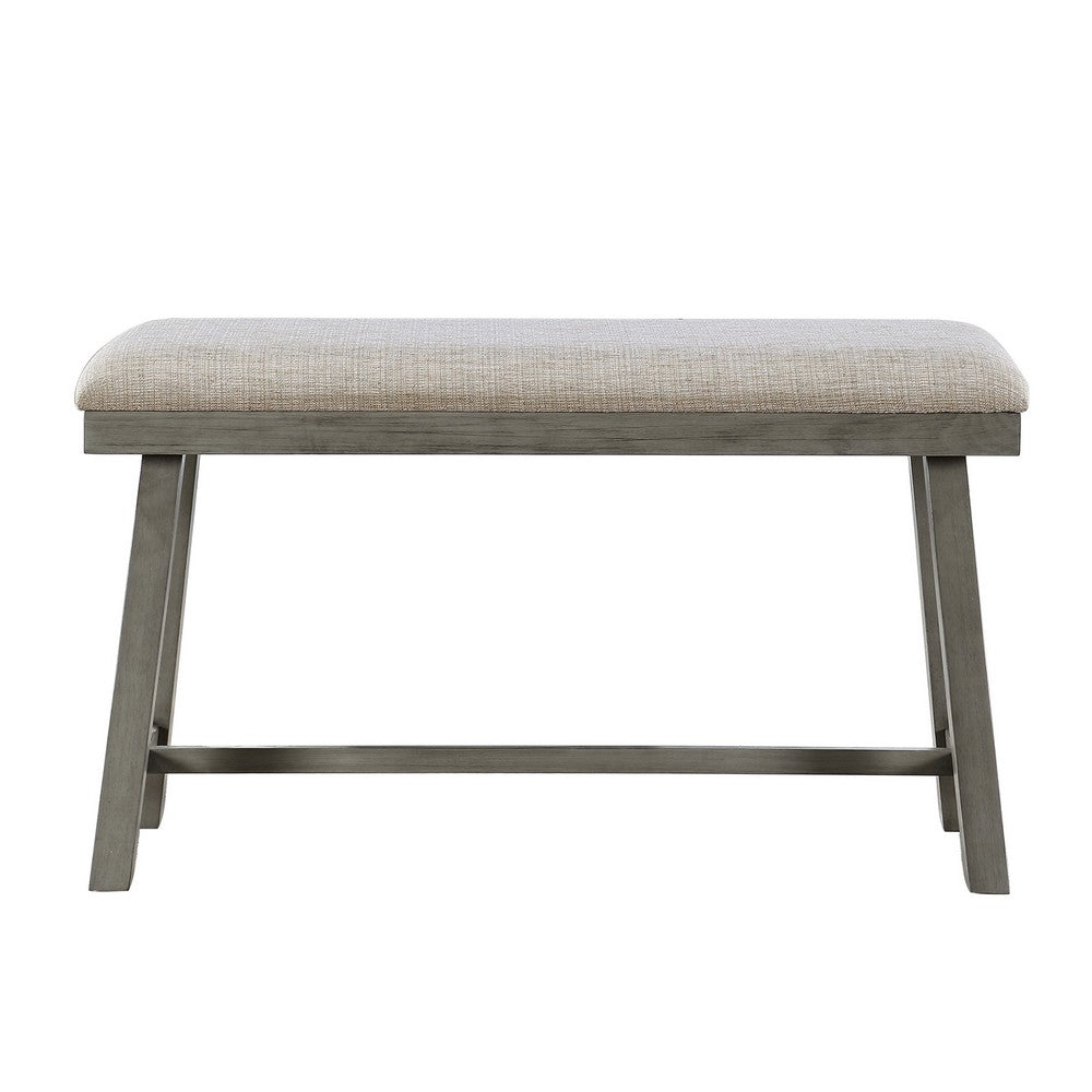 Anab Counter Height Bench, Foam Cushioned Polyester, Gray Wood -BM336003