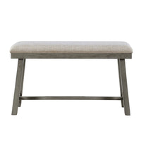 Anab Counter Height Bench, Foam Cushioned Polyester, Gray Wood -BM336003