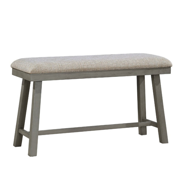 Anab Counter Height Bench, Foam Cushioned Polyester, Gray Wood -BM336003
