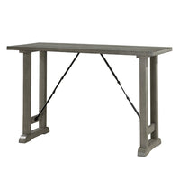 Anab Counter Height Table, Rectangular Gray Wood and Turnbuckle Base -BM336004