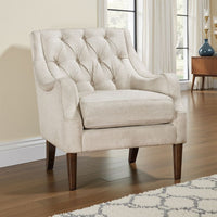 Jea Modern Accent Armchair, Button Tufted Beige Boucle -BM336010