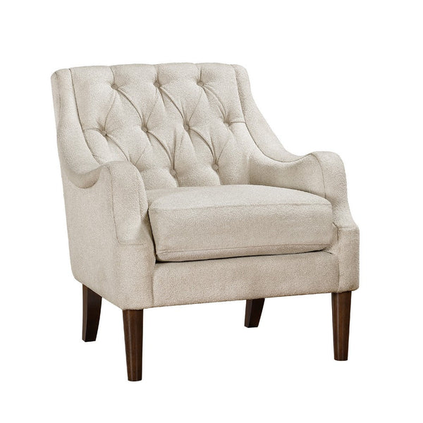 Jea Modern Accent Armchair, Button Tufted Beige Boucle -BM336010