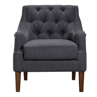 Jea Modern Accent Armchair, Button Tufted Dark Gray Boucle -BM336011